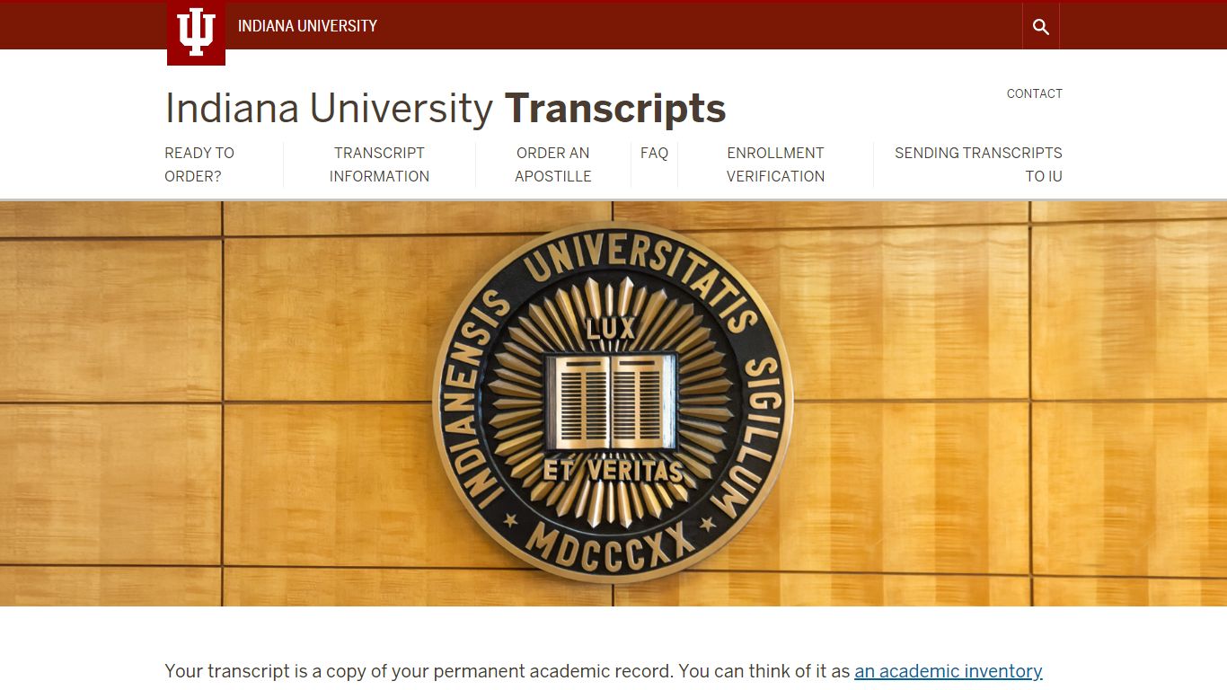 Indiana University Transcripts: Indiana University - IU